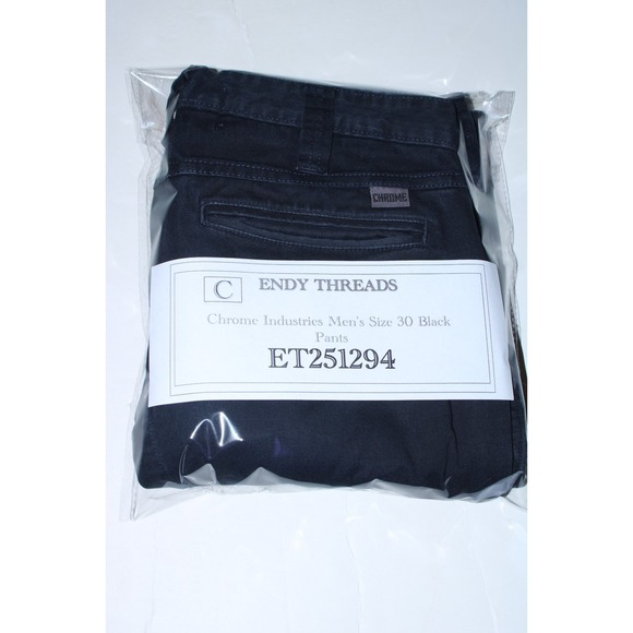 Chrome Industries Men's Size 30 Black Straight Stretchy Pants - Picture 12 of 12